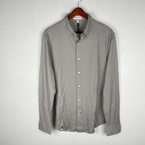 Men's Gray Casual Button Down Shirt